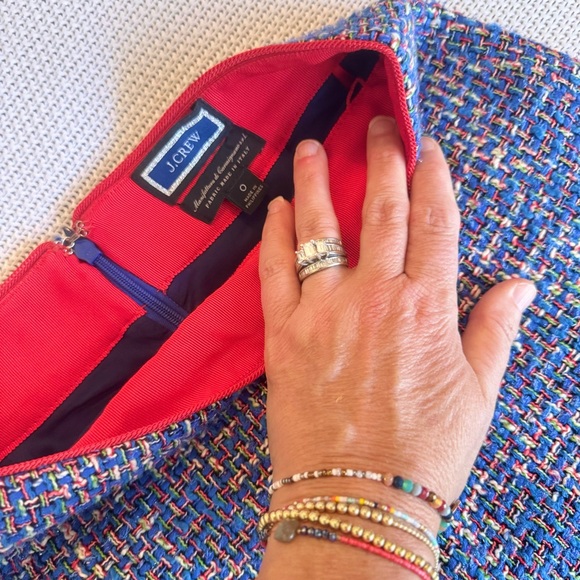 J. CREW Fluted Blue & Red A-Line Skirt Autumn Tweed 19” - Picture 10 of 16